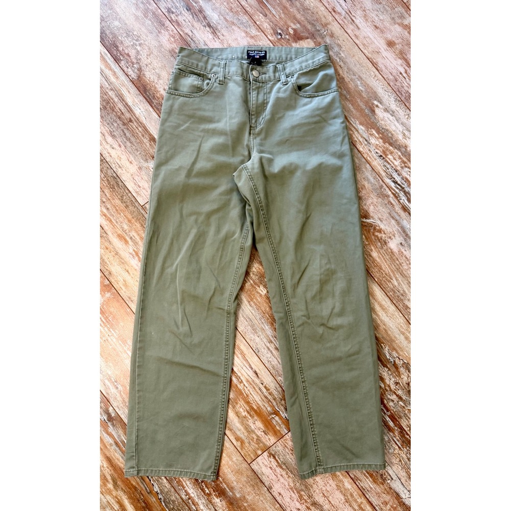 Polo Jeans Co Ralph Lauren Olive Green Cotton Twill Straight Leg Pants Size 8